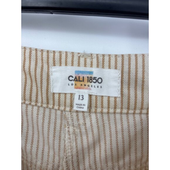 Cali 1850 Striped Wide Leg Pant Tan Size 13 NEW - Picture 5 of 6